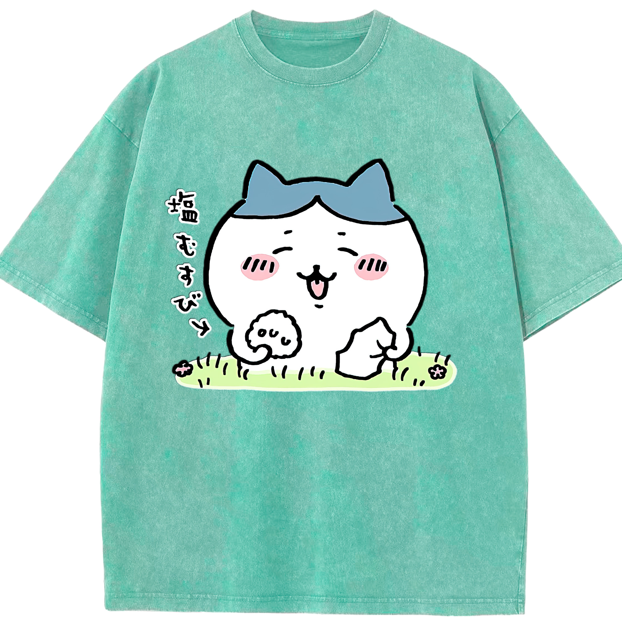 （画像用） ちいかわ ハチワレ Chii-kawa hachiware 綿100% ヴィンテージ風 半袖Tシャツ（フロントプリント）